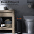 Veelesa Slim Bathroom Trash Can with Soft Close Lid, 1.6 Gallon Stainless Steel Garbage Can with Removable Inner Bucket